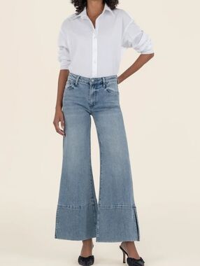 Kut From The Kloth Goldie Super Flare Jeans Size 16 Famous Wash Wide Leg Mid